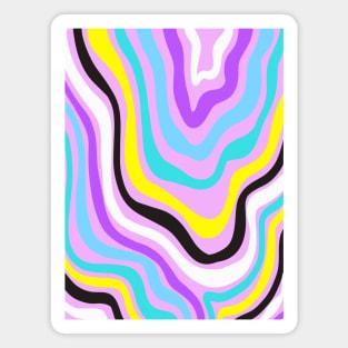 Retro 80s Trippy Liquid Swirls Magnet